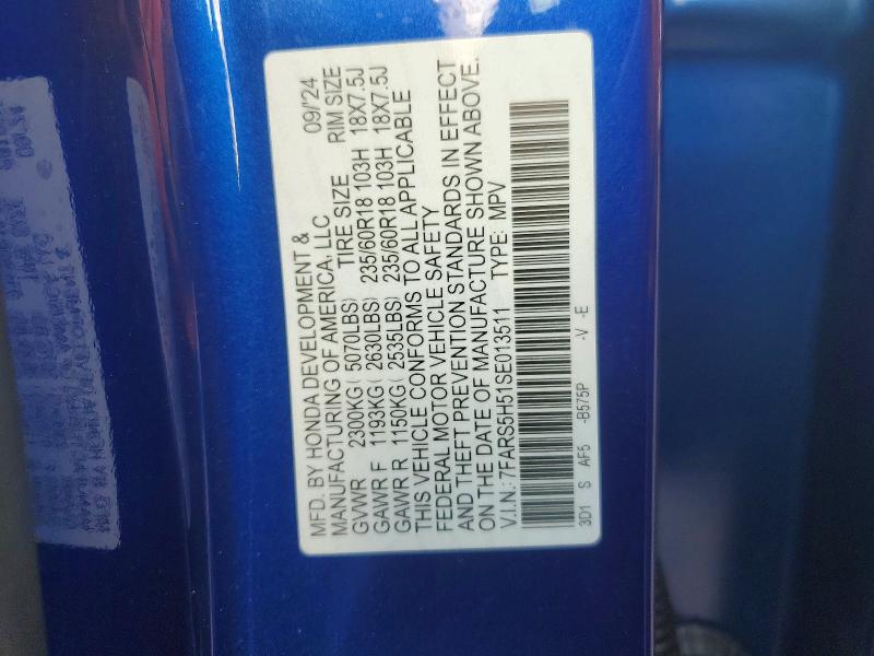 47989816 :رقم المزاد ، 7FARS5H51SE013511 vin ، 2025 Honda Cr-v مزاد بيع
