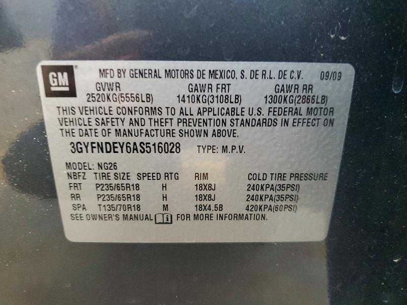 2010 Cadillac Srx მანქანა იყიდება აუქციონზე, vin: 3GYFNDEY6AS516028, აუქციონის ნომერი: 50964156