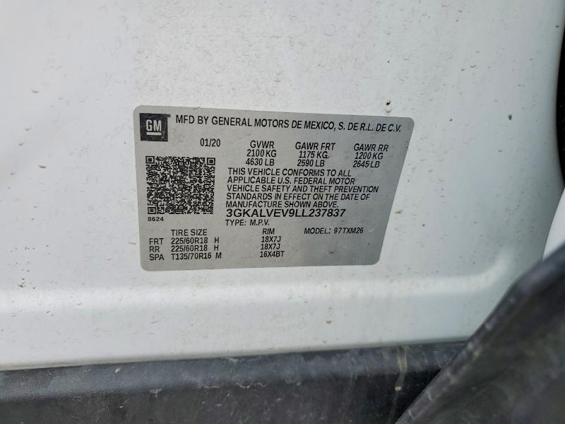 50807886 :رقم المزاد ، 3GKALVEV9LL237837 vin ، 2020 Gmc Terrain مزاد بيع