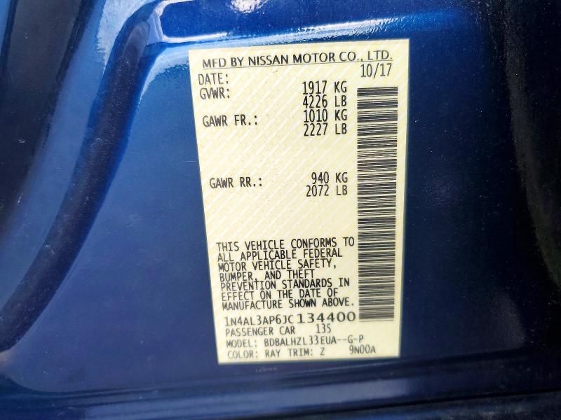 Продаж на аукціоні авто 2018 Nissan Altima, vin: 1N4AL3AP6JC134400, номер лоту: 50851796