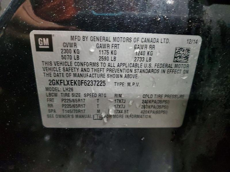 49106256 :رقم المزاد ، 2GKFLXEK0F6237225 vin ، 2015 Gmc Terrain مزاد بيع