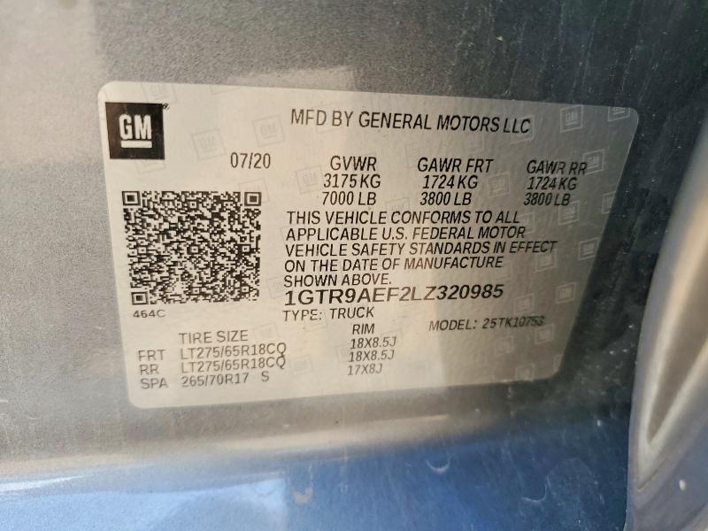 Продажа на аукционе авто 2020 Gmc Sierra, vin: 1GTR9AEF2LZ320985, номер лота: 49148626