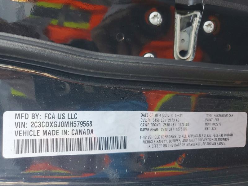 Aukcja sprzedaży 2021 Dodge Charger, vin: 2C3CDXGJ0MH579568, numer aukcji: 49899726