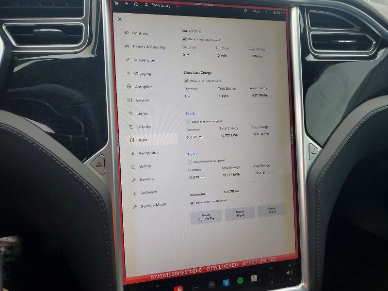Aukcja sprzedaży 2017 Tesla Model S, vin: 5YJSA1E20HF215266, numer aukcji: 51154736