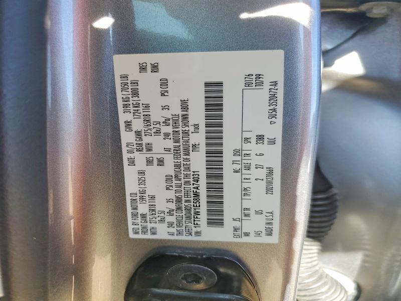 Продаж на аукціоні авто 2021 Ford F150, vin: 1FTFW1E58MFA74031, номер лоту: 49121086