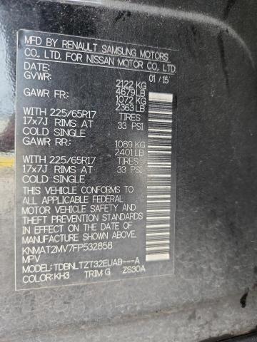 50580546 :رقم المزاد ، KNMAT2MV7FP532858 vin ، 2015 Nissan Rogue مزاد بيع