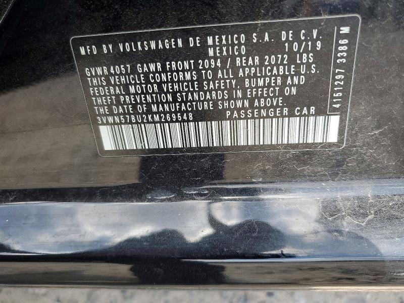 Aukcja sprzedaży 2019 Volkswagen Jetta, vin: 3VWN57BU2KM269548, numer aukcji: 50190326