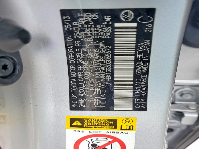 Продаж на аукціоні авто 2013 Lexus Es, vin: JTHBK1GG3D2065672, номер лоту: 51461606