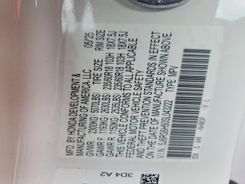 Aukcja sprzedaży 2025 Honda Cr-v, vin: 5J6RS6H50SL043222, numer aukcji: 51442096