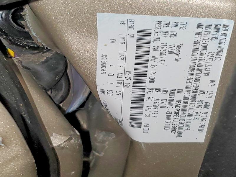 2018 Ford Focus მანქანა იყიდება აუქციონზე, vin: 1FADP3FE7JL256921, აუქციონის ნომერი: 51640836