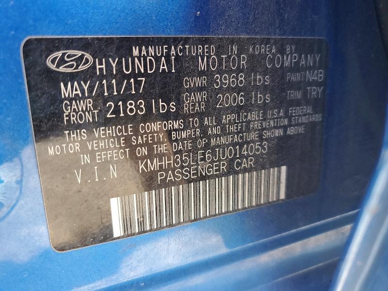 2018 Hyundai Elantra Gt მანქანა იყიდება აუქციონზე, vin: KMHH35LE6JU014053, აუქციონის ნომერი: 50705016