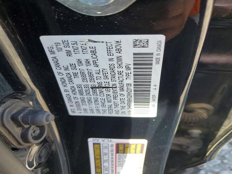 Продаж на аукціоні авто 2019 Honda Cr-v, vin: 2HKRW6H32KH231138, номер лоту: 48494046