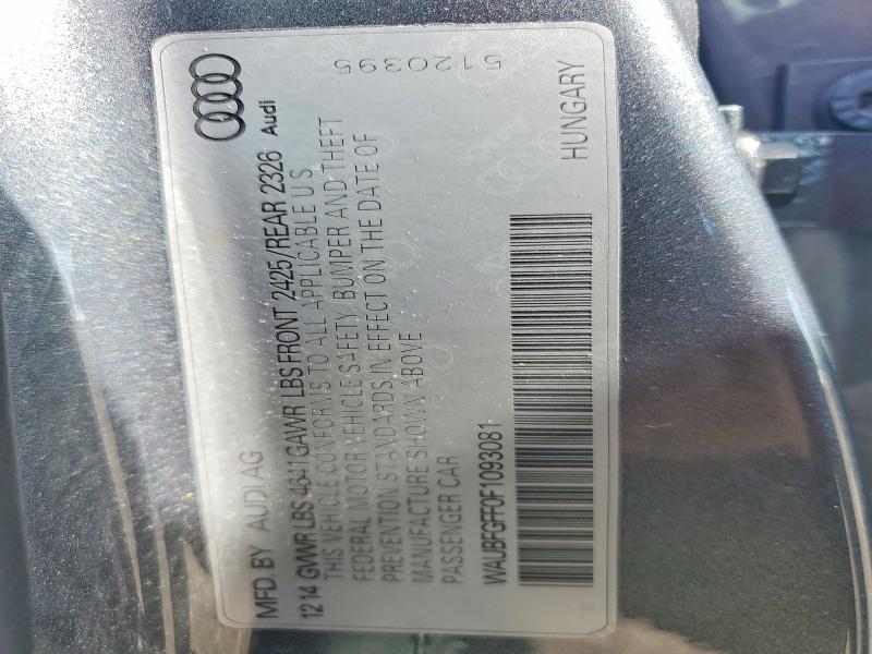 Aukcja sprzedaży 2015 Audi S3, vin: WAUBFGFF0F1093081, numer aukcji: 51641766