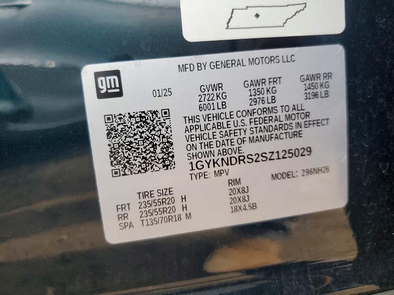 50142496 :رقم المزاد ، 1GYKNDRS2SZ125029 vin ، 2025 Cadillac Xt5 مزاد بيع