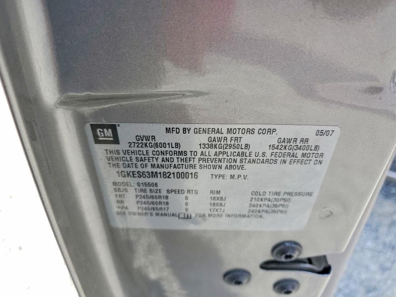 2008 Gmc Envoy მანქანა იყიდება აუქციონზე, vin: 1GKES63M182100016, აუქციონის ნომერი: 49124446