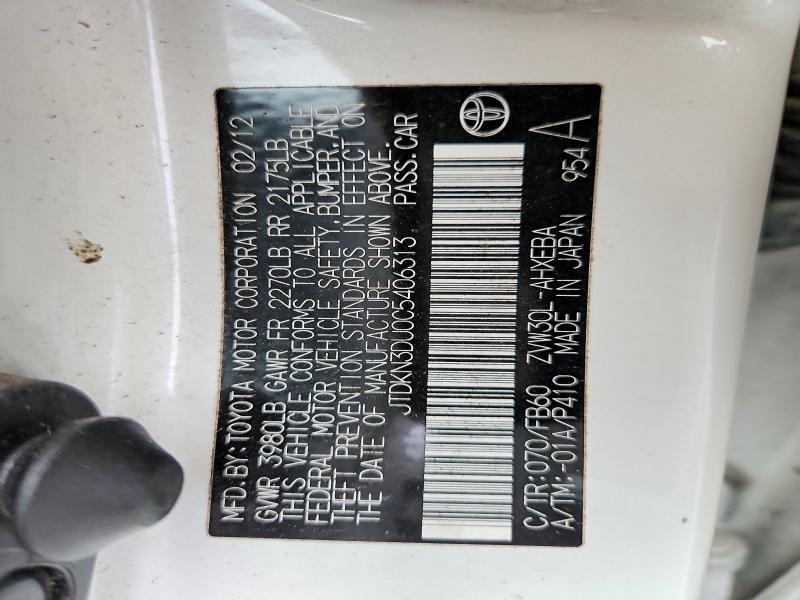 Aukcja sprzedaży 2012 Toyota Prius, vin: JTDKN3DU0C5406313, numer aukcji: 50354706