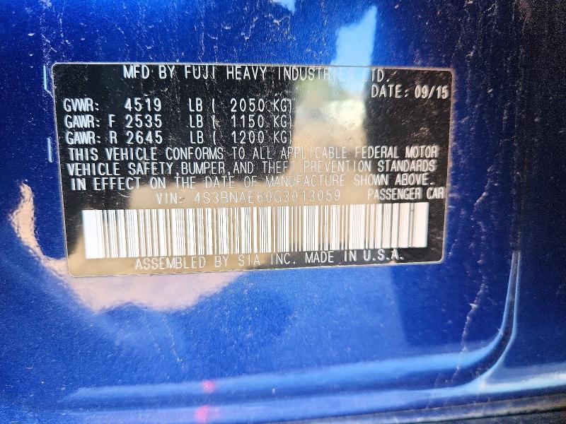 Aukcja sprzedaży 2016 Subaru Legacy, vin: 4S3BNAE60G3013059, numer aukcji: 51135196