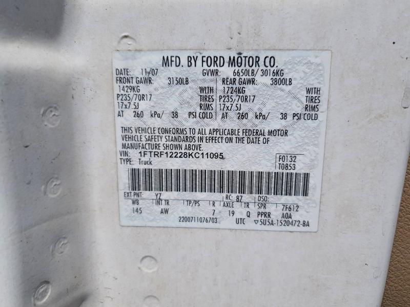 Aukcja sprzedaży 2008 Ford F150, vin: 1FTRF12228KC11095, numer aukcji: 51627196