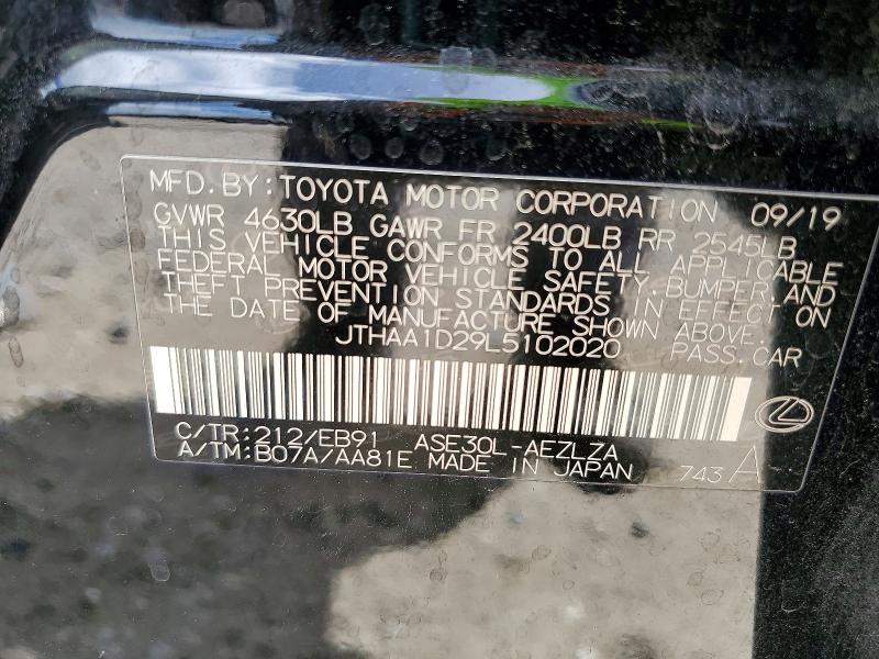 2020 Lexus Is მანქანა იყიდება აუქციონზე, vin: JTHAA1D29L5102020, აუქციონის ნომერი: 49470076