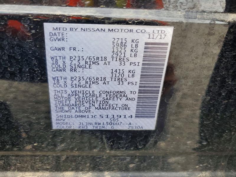 Aukcja sprzedaży 2018 Infiniti Qx60, vin: 5N1DL0MM1JC511914, numer aukcji: 49870196