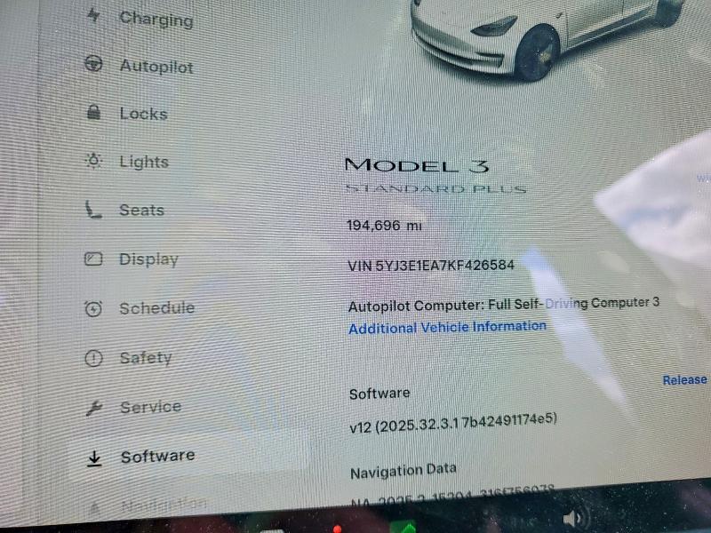 51031916 :رقم المزاد ، 5YJ3E1EA7KF426584 vin ، 2019 Tesla Model 3 مزاد بيع