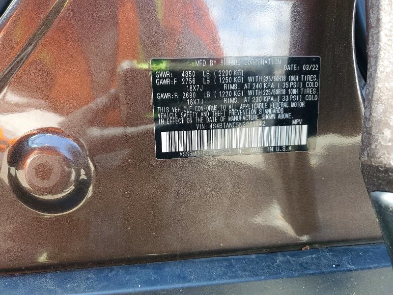50681316 :رقم المزاد ، 4S4BTANC5N3211642 vin ، 2022 Subaru Outback مزاد بيع