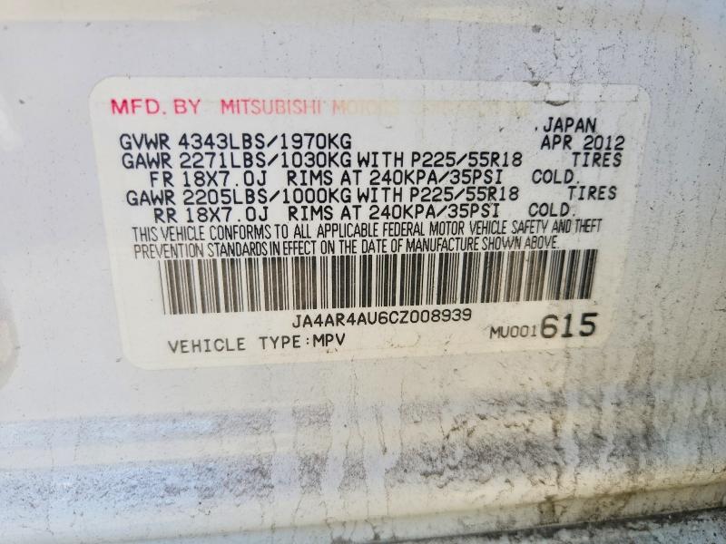 Aukcja sprzedaży 2012 Mitsubishi Outlander Sport, vin: JA4AR4AU6CZ008939, numer aukcji: 48968776