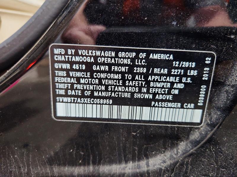 Aukcja sprzedaży 2014 Volkswagen Passat, vin: 1VWBT7A3XEC058959, numer aukcji: 49314946