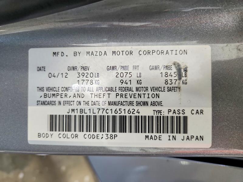 Aukcja sprzedaży 2012 Mazda 3, vin: JM1BL1L77C1651624, numer aukcji: 50606096