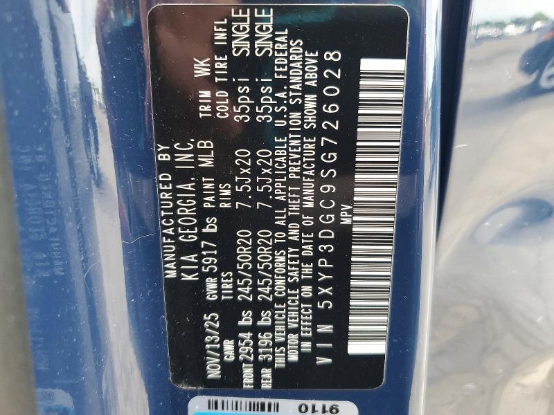 Aukcja sprzedaży 2025 Kia Telluride, vin: 5XYP3DGC9SG726028, numer aukcji: 51405536