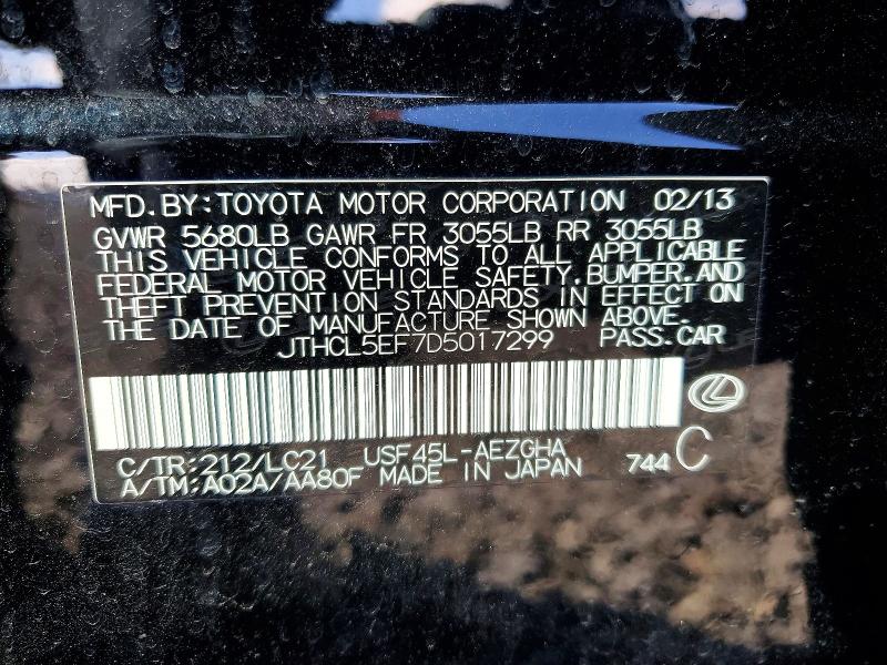 Продажа на аукционе авто 2013 Lexus Ls, vin: JTHCL5EF7D5017299, номер лота: 49509396