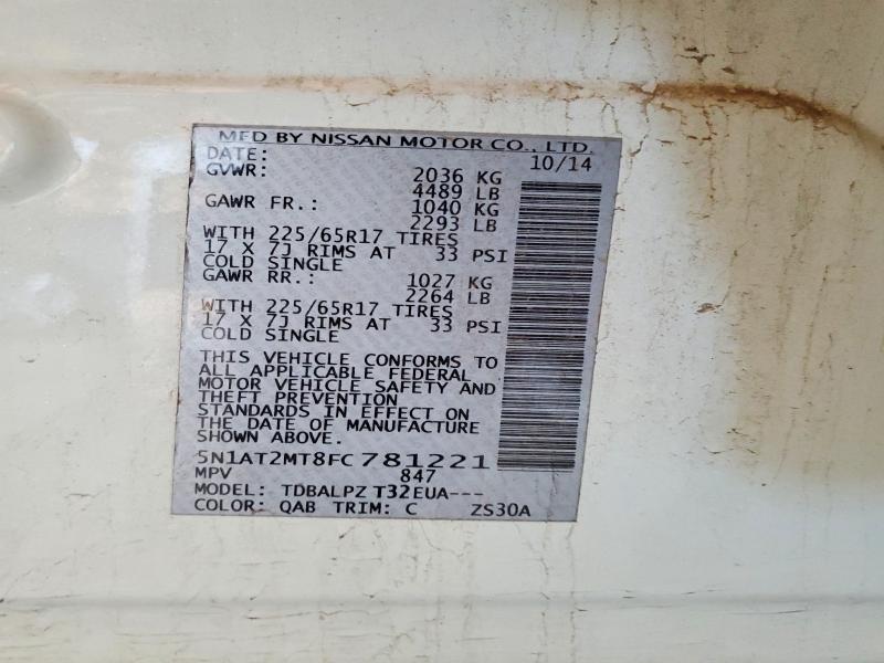Продаж на аукціоні авто 2015 Nissan Rogue, vin: 5N1AT2MT8FC781221, номер лоту: 48917506