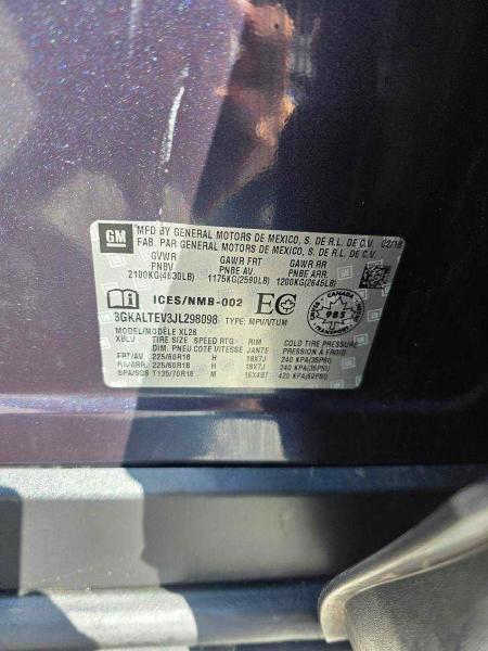 49101566 :رقم المزاد ، 3GKALTEV3JL298098 vin ، 2018 Gmc Terrain مزاد بيع