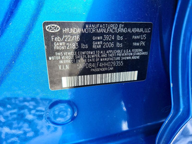 Продажа на аукционе авто 2017 Hyundai Elantra, vin: 5NPD84LF4HH029355, номер лота: 51271136