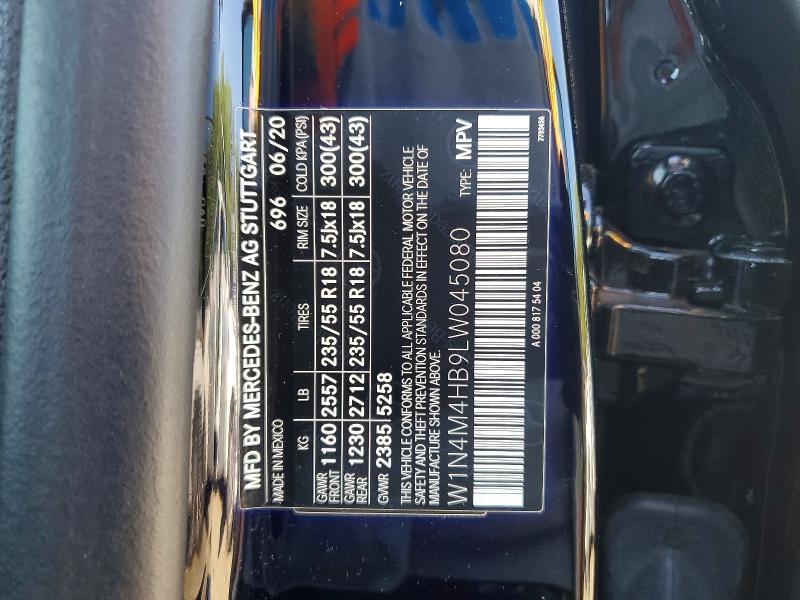 50754576 :رقم المزاد ، W1N4M4HB9LW045080 vin ، 2020 Mercedes-benz Glb مزاد بيع