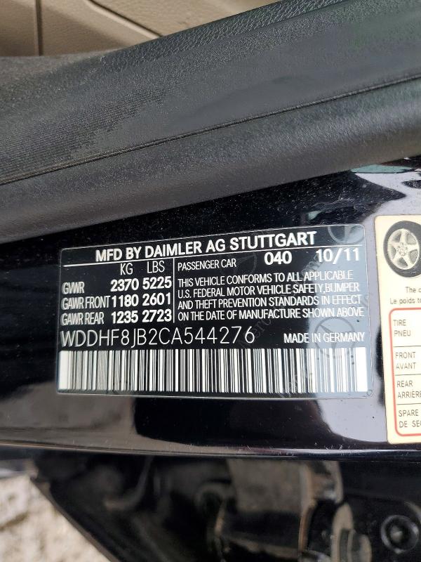 Aukcja sprzedaży 2012 Mercedes-benz E, vin: WDDHF8JB2CA544276, numer aukcji: 50615596