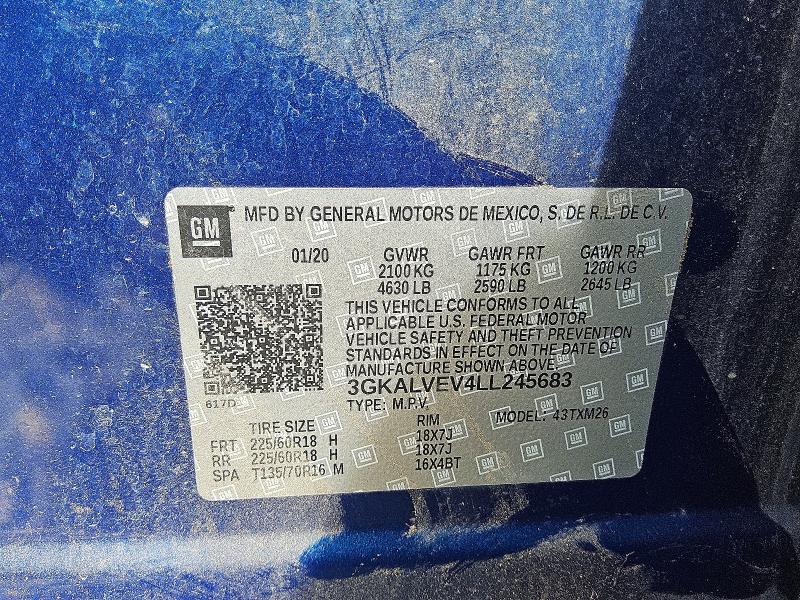 2020 Gmc Terrain მანქანა იყიდება აუქციონზე, vin: 3GKALVEV4LL245683, აუქციონის ნომერი: 48665726