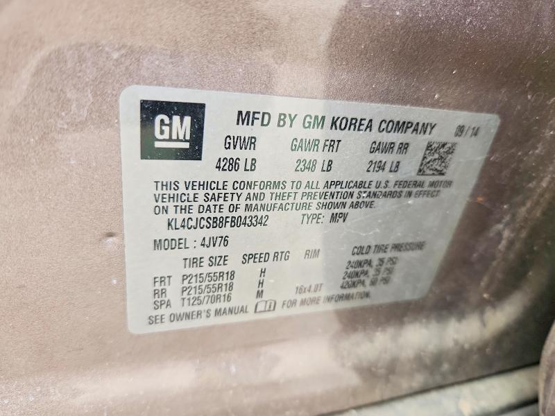 Продажа на аукционе авто 2015 Buick Encore, vin: KL4CJCSB8FB043342, номер лота: 51488776