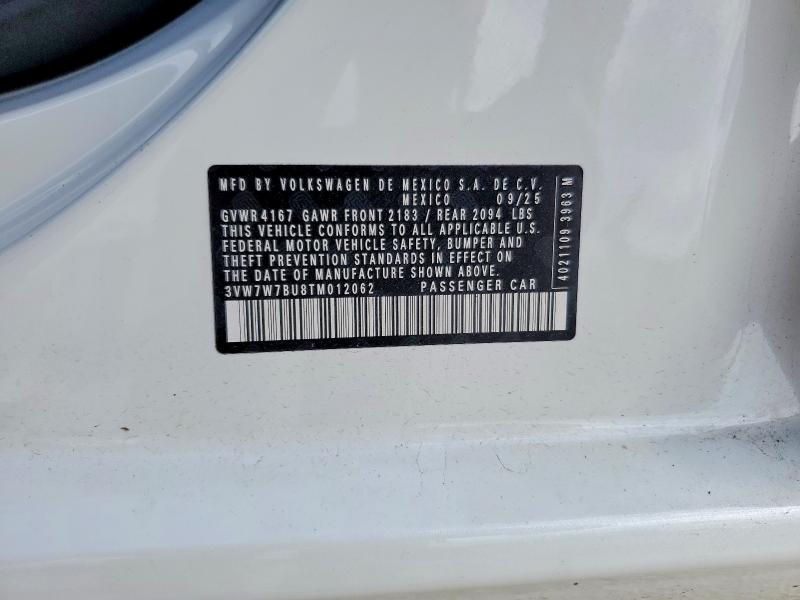 Aukcja sprzedaży 2026 Volkswagen Jetta, vin: 3VW7W7BU8TM012062, numer aukcji: 49659236