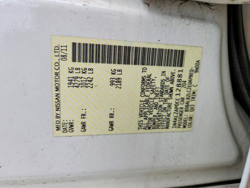 50791116 :رقم المزاد ، 1N4AL2AP0CC128881 vin ، 2012 Nissan Altima مزاد بيع