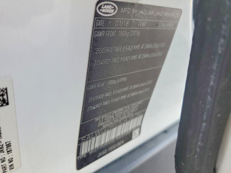 Aukcja sprzedaży 2018 Land Rover Range Rover Sport, vin: SALWG2RV3JA187867, numer aukcji: 49730256