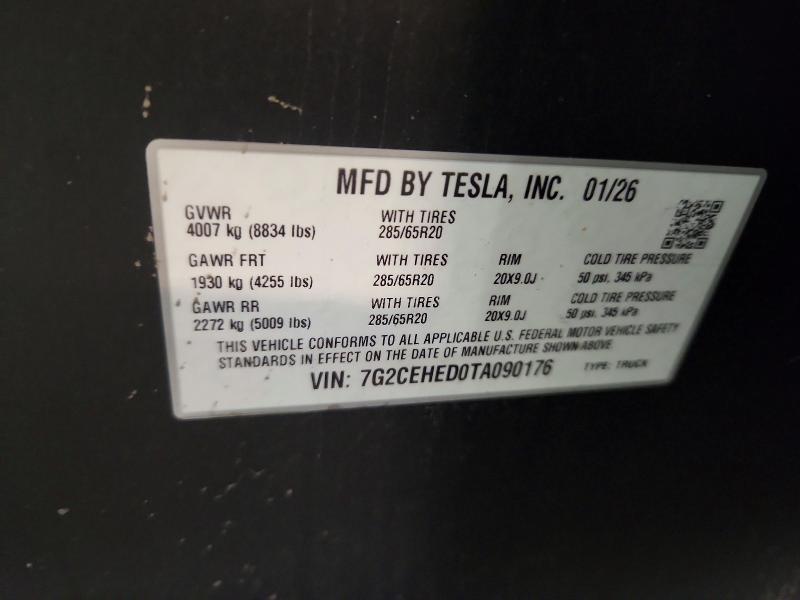 Продажа на аукционе авто 2026 Tesla Cybertruck, vin: 7G2CEHED0TA090176, номер лота: 50434006