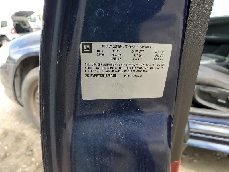 51602726 :رقم المزاد ، 2G1WB57K091285401 vin ، 2009 Chevrolet Impala مزاد بيع