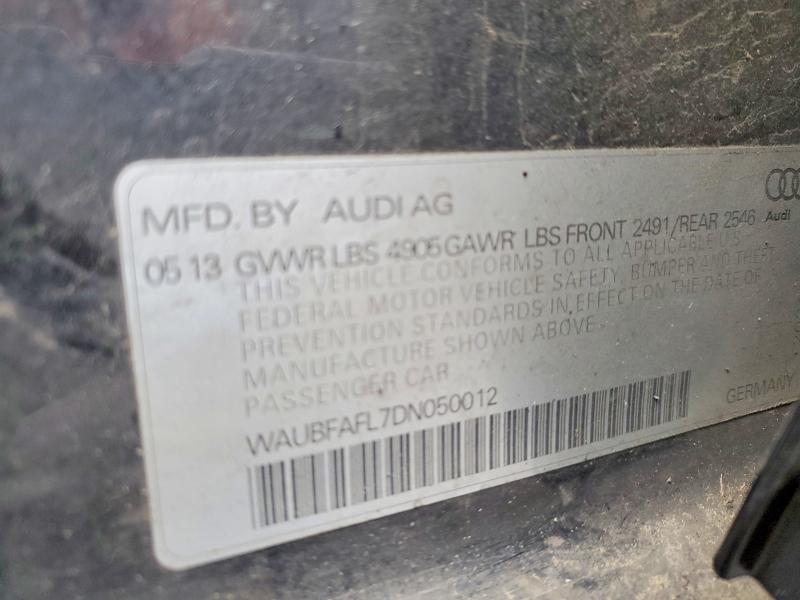 Продажа на аукционе авто 2013 Audi A4, vin: WAUBFAFL7DN050012, номер лота: 50701986