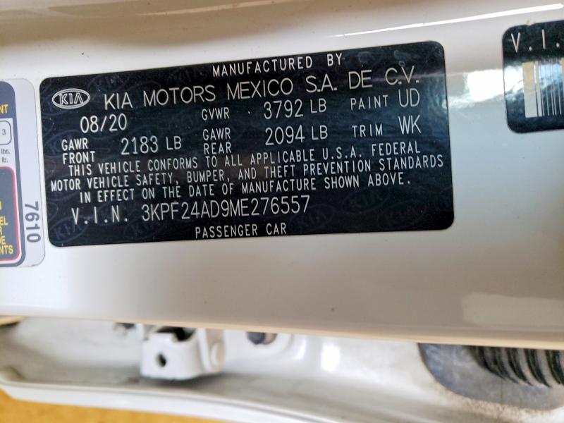 Продаж на аукціоні авто 2021 Kia Forte, vin: 3KPF24AD9ME276557, номер лоту: 50387696
