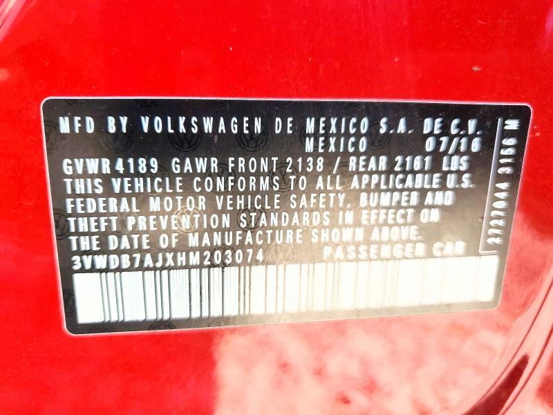 Продажа на аукционе авто 2017 Volkswagen Jetta, vin: 3VWDB7AJXHM203074, номер лота: 49758006