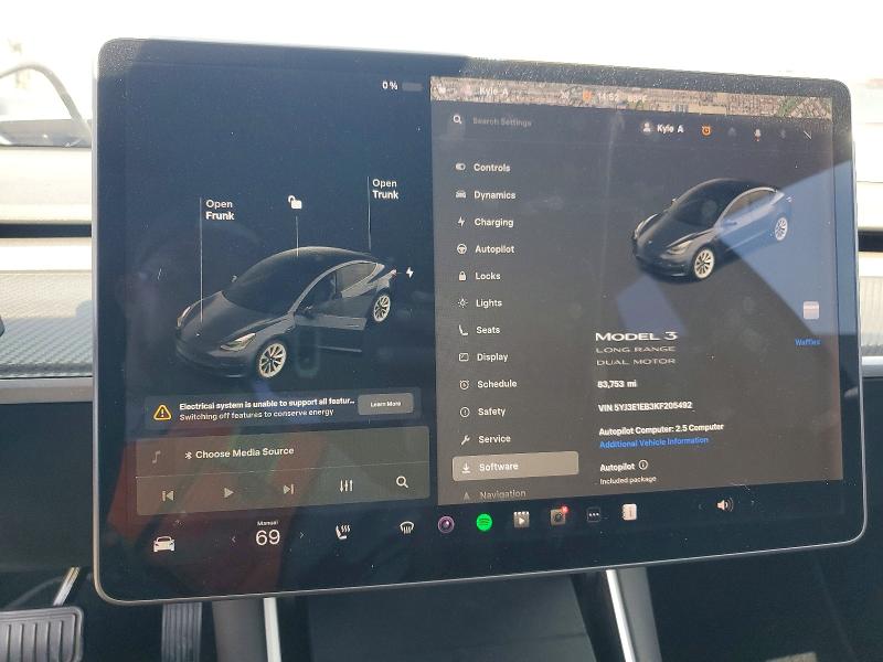 Продаж на аукціоні авто 2019 Tesla Model 3, vin: 5YJ3E1EB3KF205492, номер лоту: 49627206