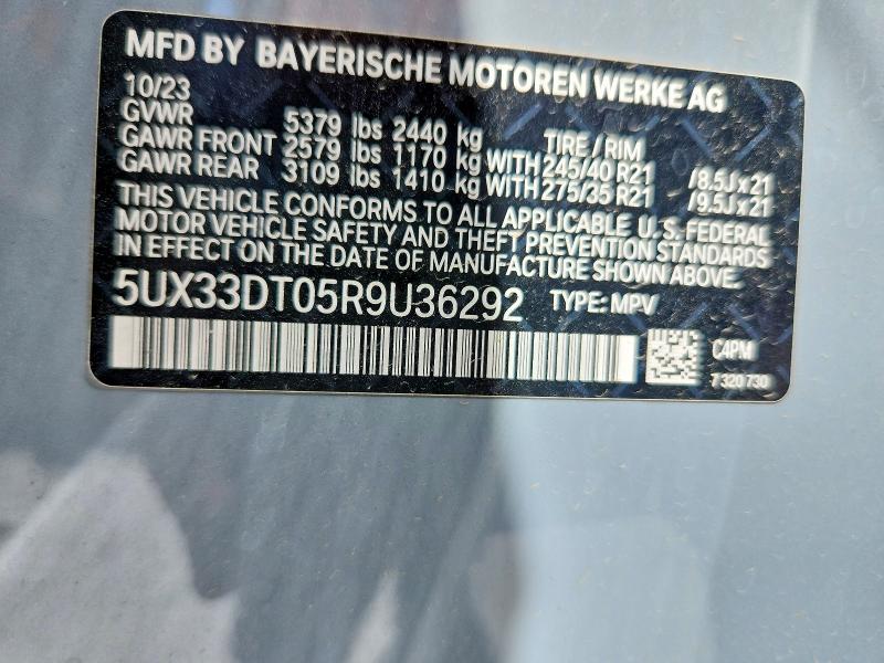 47139776 :رقم المزاد ، 5UX33DT05R9U36292 vin ، 2024 Bmw X4 مزاد بيع
