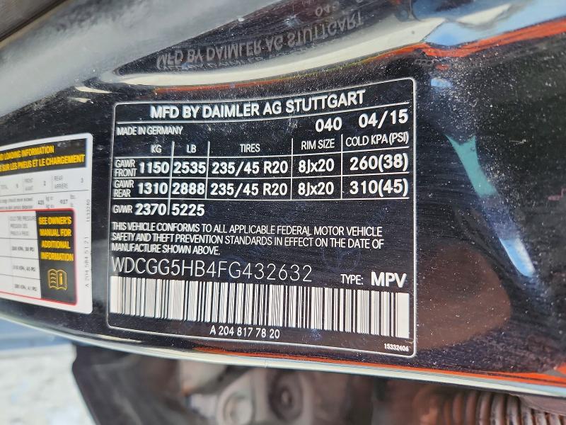 Aukcja sprzedaży 2015 Mercedes-benz Glk, vin: WDCGG5HB4FG432632, numer aukcji: 48972726