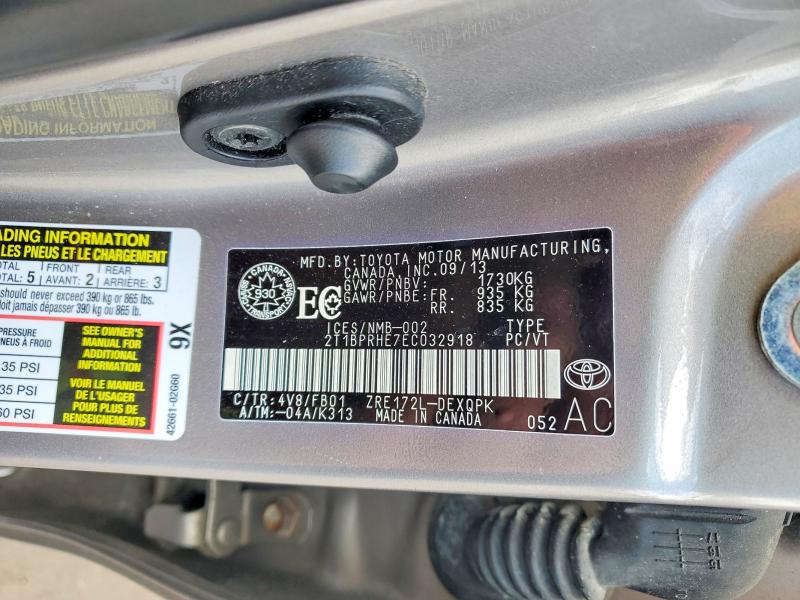 2014 Toyota Corolla მანქანა იყიდება აუქციონზე, vin: 2T1BPRHE7EC032918, აუქციონის ნომერი: 47836386